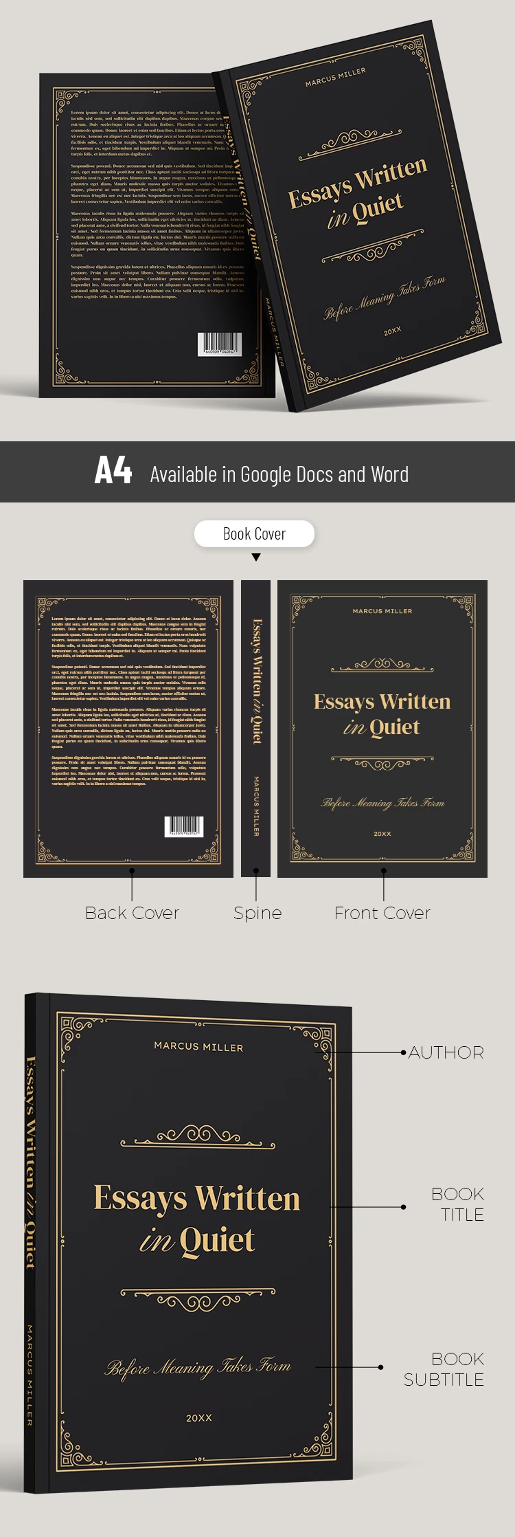 Vintage Book Cover Template - free Google Docs Template - 10072694