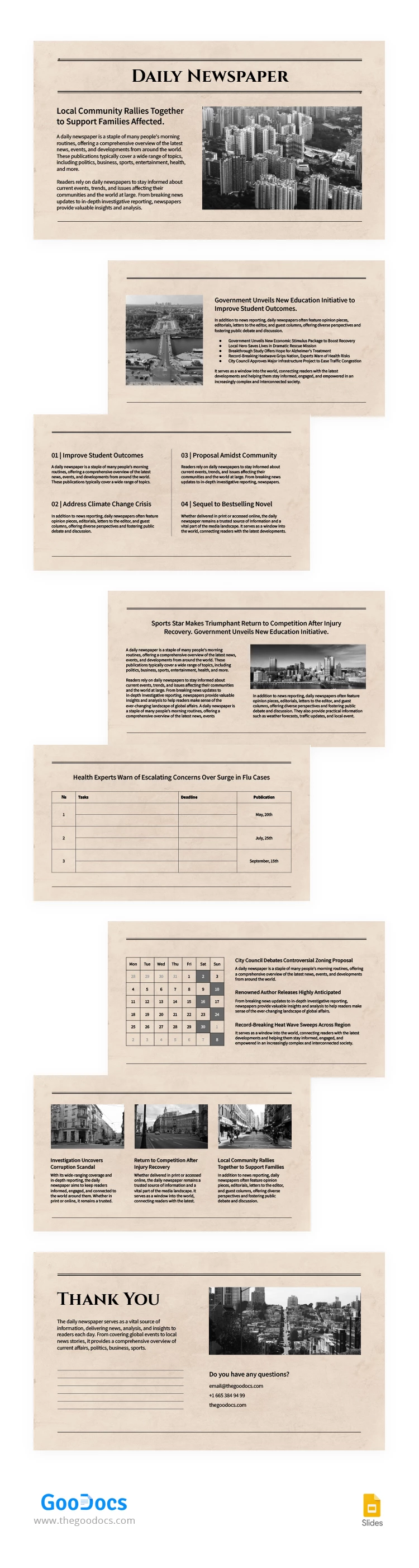 Giornale quotidiano vintage - free Google Docs Template - 10068561