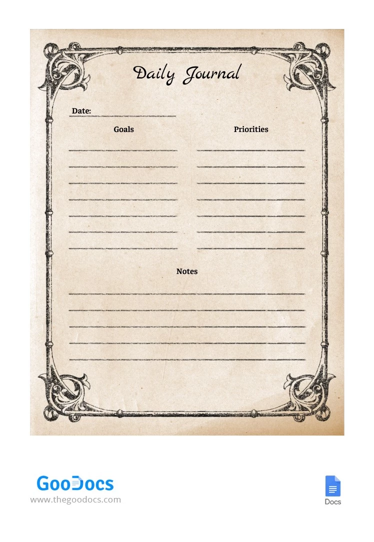 Vintage Ästhetik Journal - free Google Docs Template - 10064251