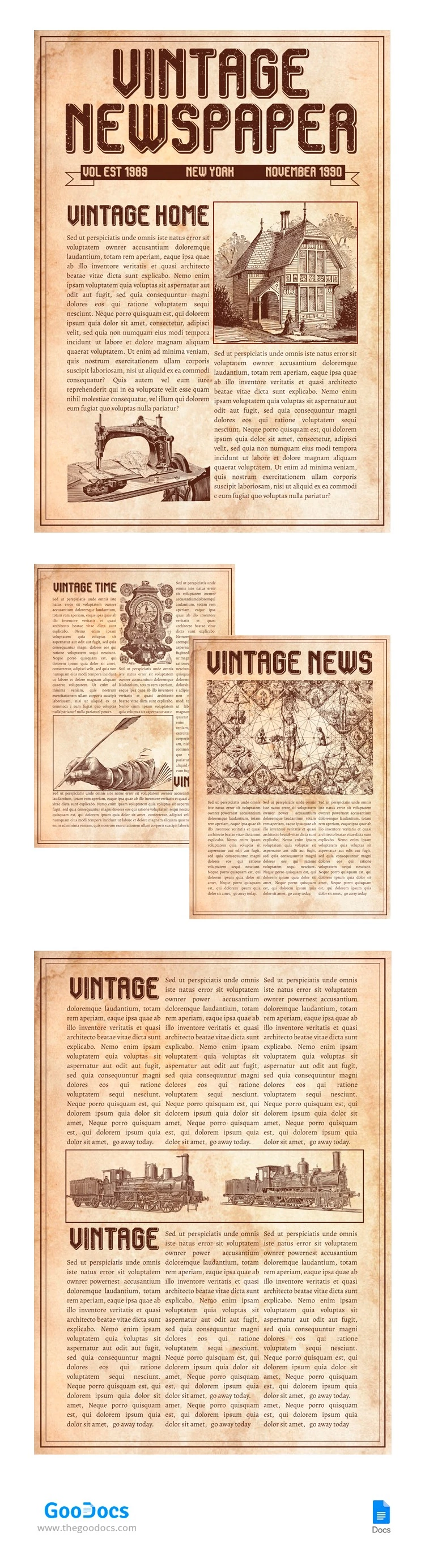 Westliche Vintage-Zeitung - free Google Docs Template - 10065286