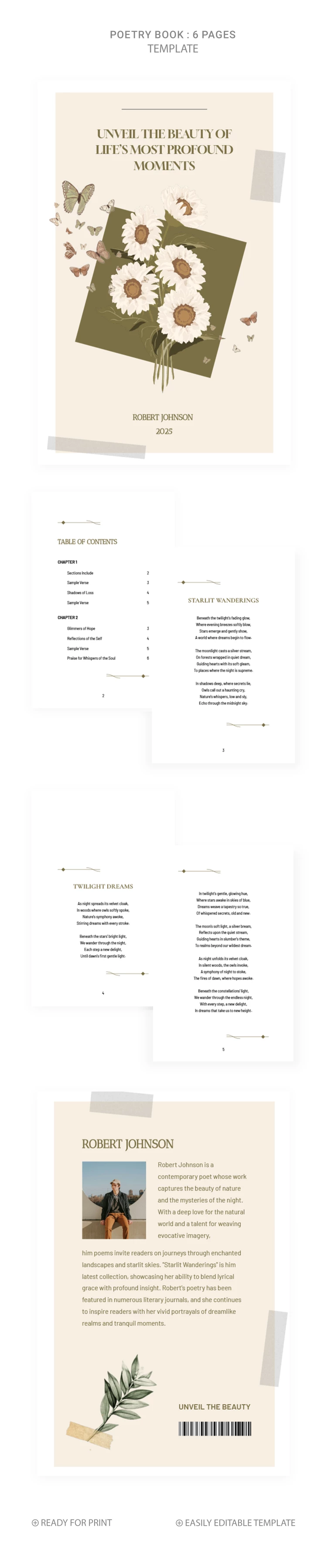 Vintage Poetry Book Manuscript - free Google Docs Template - 10069000