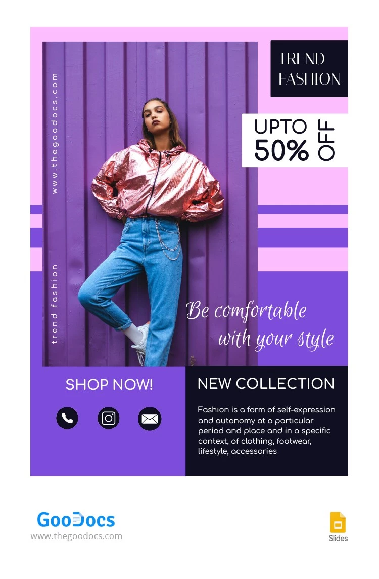 Volante de moda violeta - free Google Docs Template - 10063450