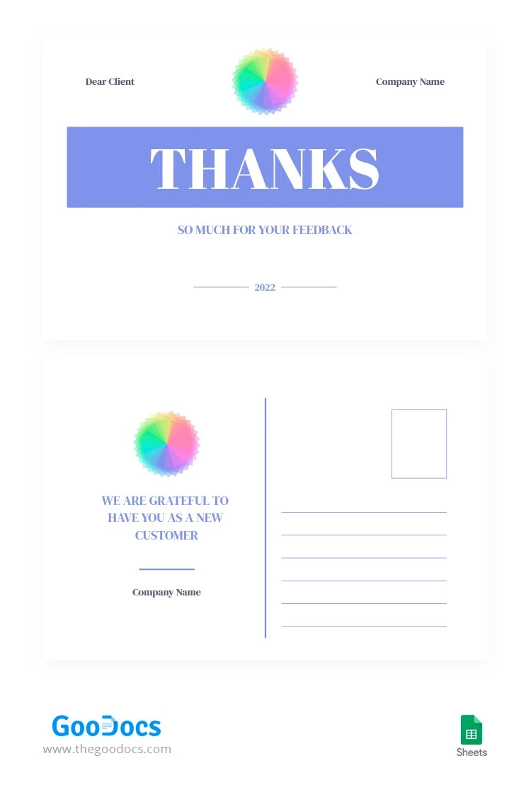 Violet Thank You Postcard - free Google Docs Template - 10063428