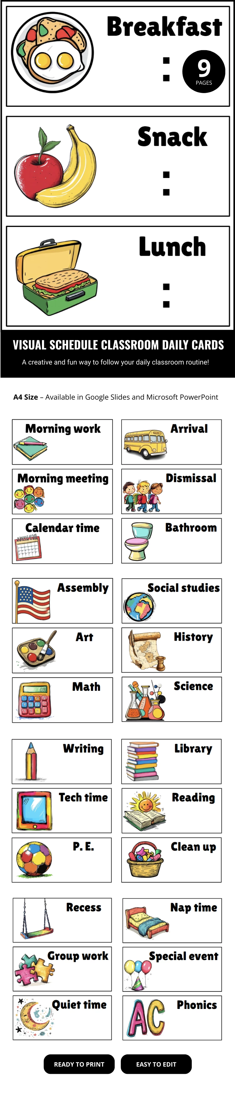 Visual Schedule Classroom Daily Cards - free Google Docs Template - 10071267 Visual Schedule Classroom Daily Cards - free Google Docs Template - 10071267