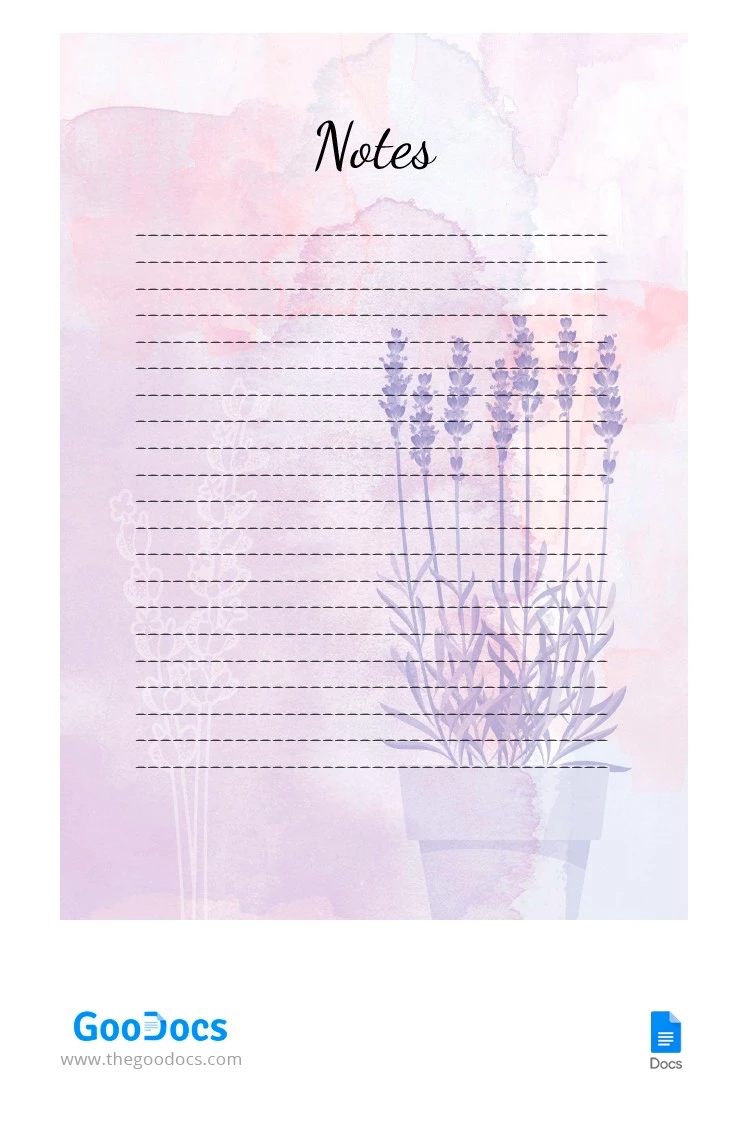 Watercolor Note - free Google Docs Template - 10064342
