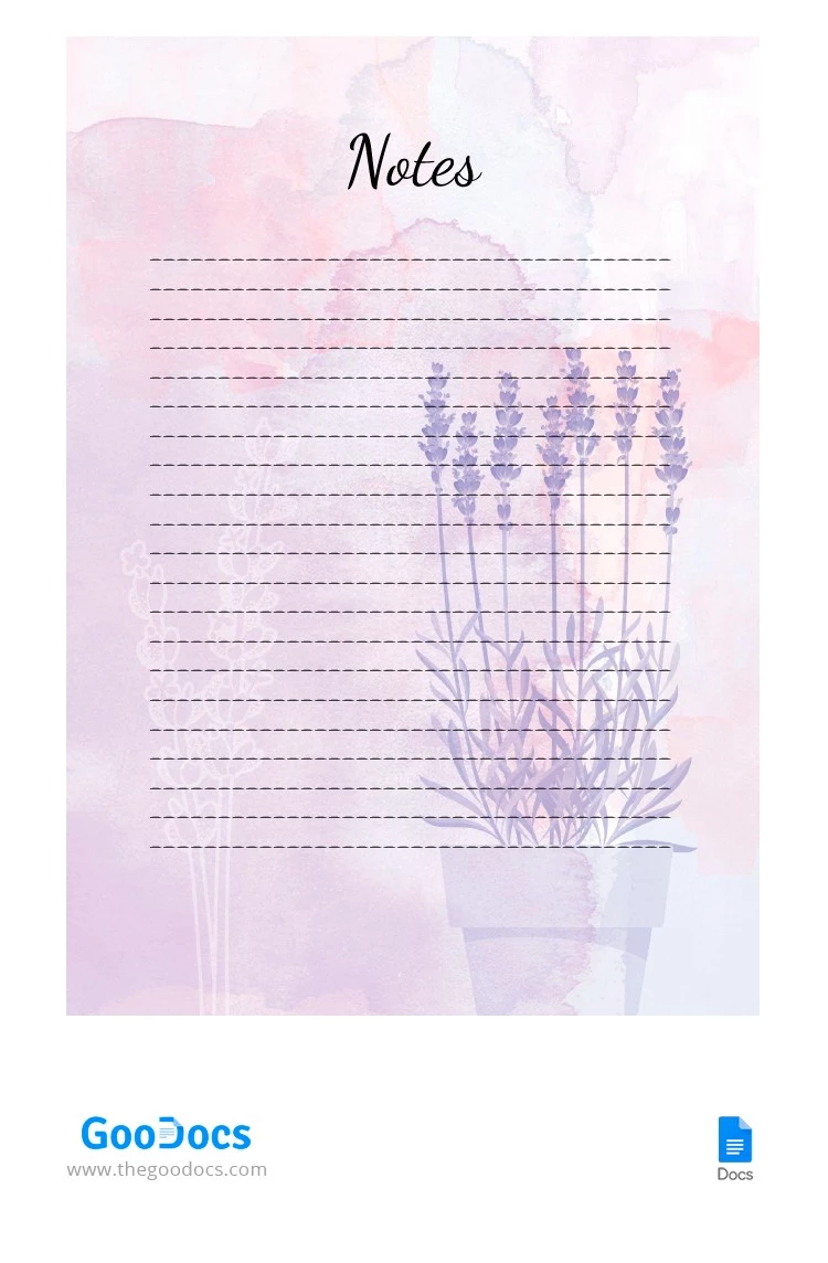 Note d'aquarelle - free Google Docs Template - 10064342