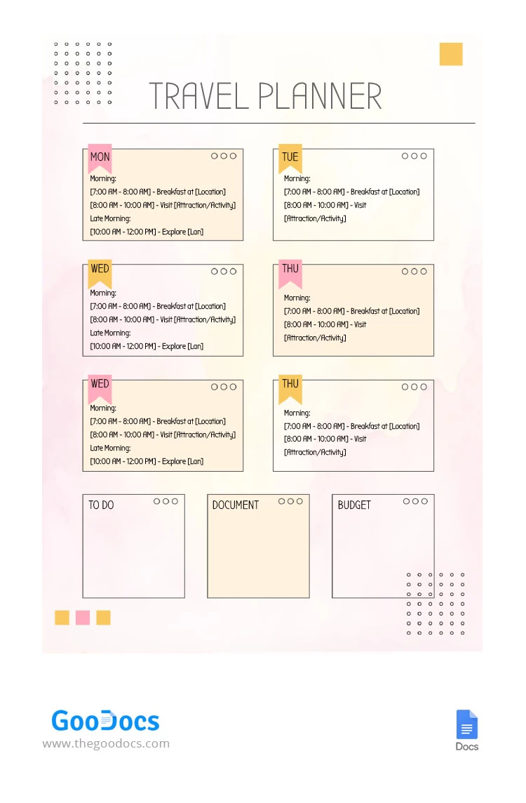 Vacation Planner - free Google Docs Template - 10067551