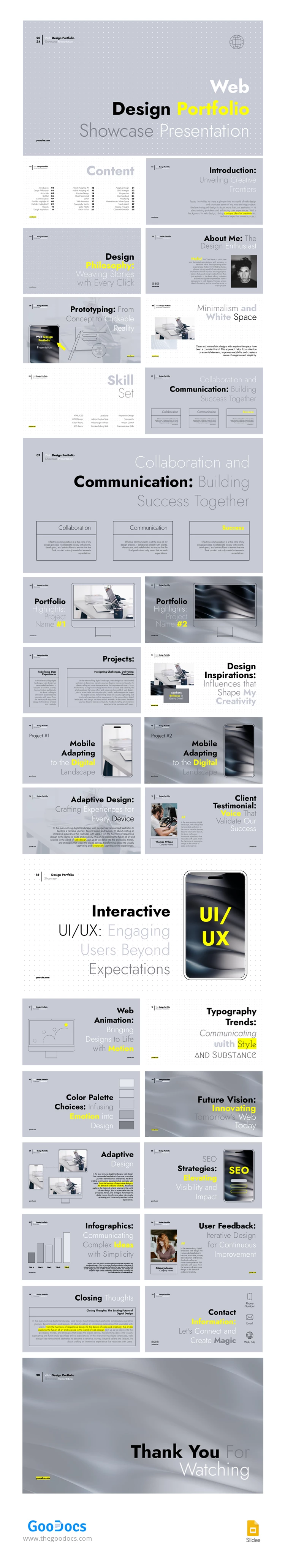 Mostra di portfolio di web design - free Google Docs Template - 10067564