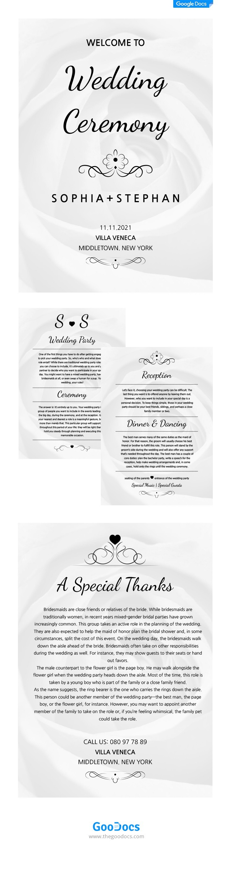 Free Wedding Booklet Template In Google Docs