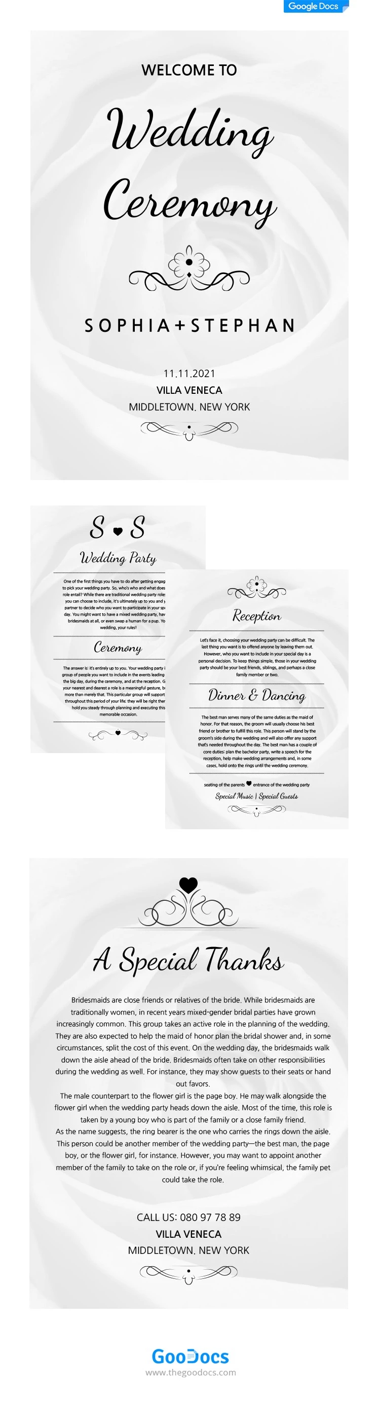 Wedding Booklet - free Google Docs Template - 10062084