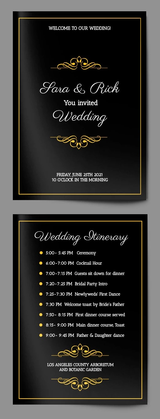 Invitación de boda en una postal - free Google Docs Template - 10061721