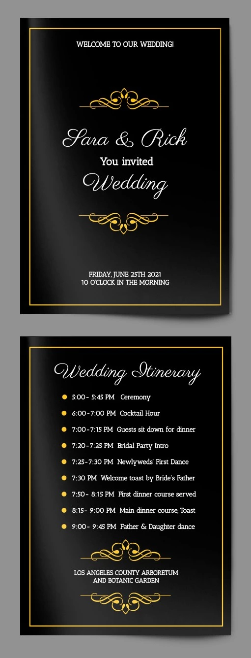 Carte d'invitation de mariage - free Google Docs Template - 10061721