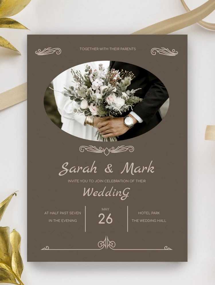 Invitación de boda minimalista - free Google Docs Template - 10061486