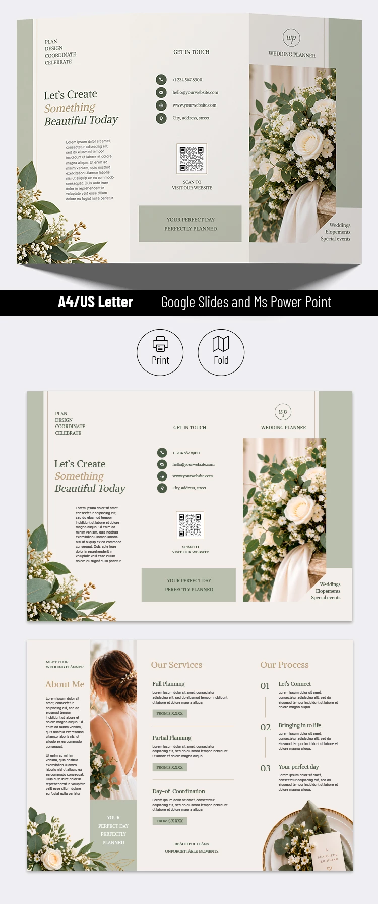 Preview of Wedding Planner Brochure Template for Google Slides and Microsoft PowerPoint