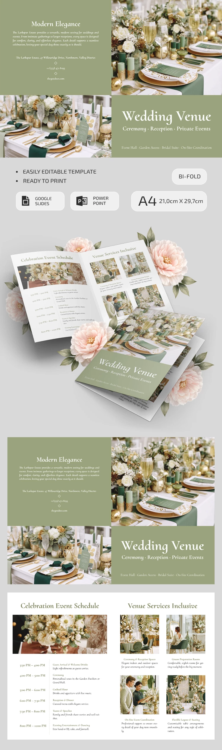 Wedding Venue Bi-Fold Brochure Template - free Google Docs Template - 10072542