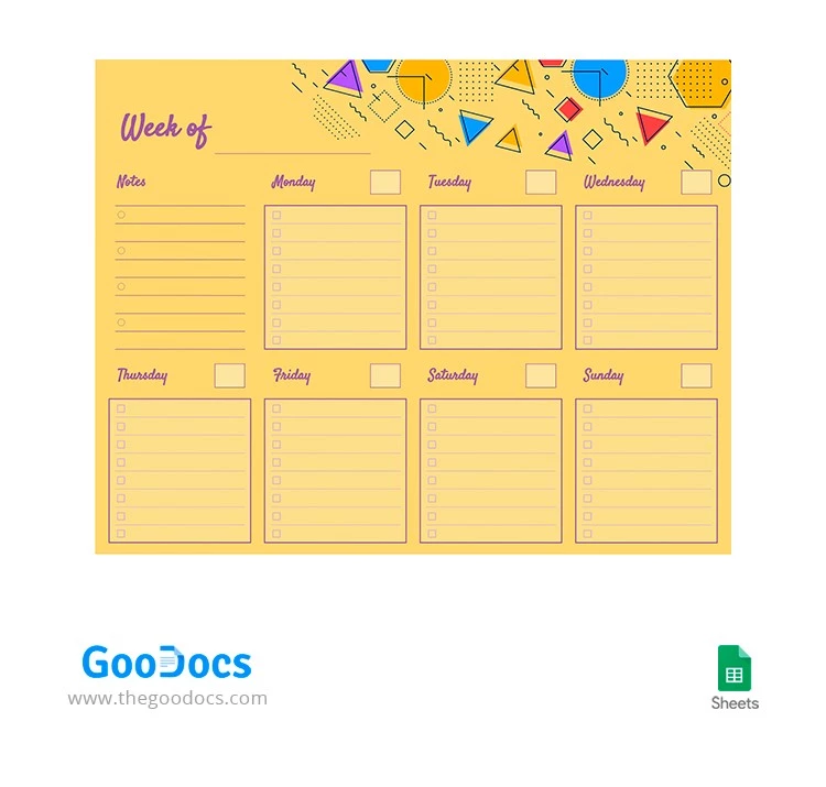 Yellow Weekly To-Do List - free Google Docs Template - 10064602
