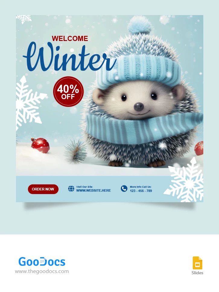 Welcome Winter Instagram Post - free Google Docs Template - 10067453