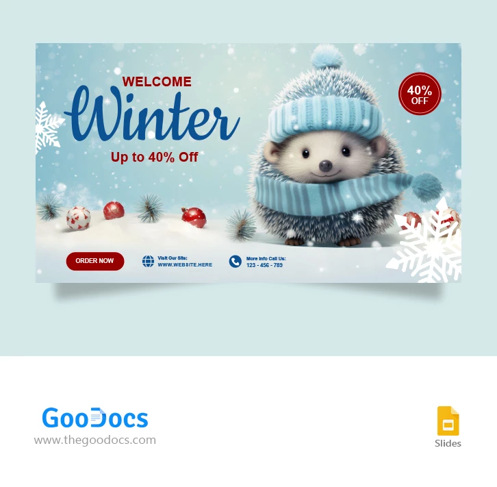 Welcome Winter YouTube Thumbnail - free Google Docs Template - 10067455