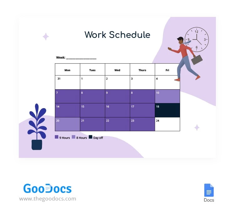 Orario di lavoro - free Google Docs Template - 10062651
