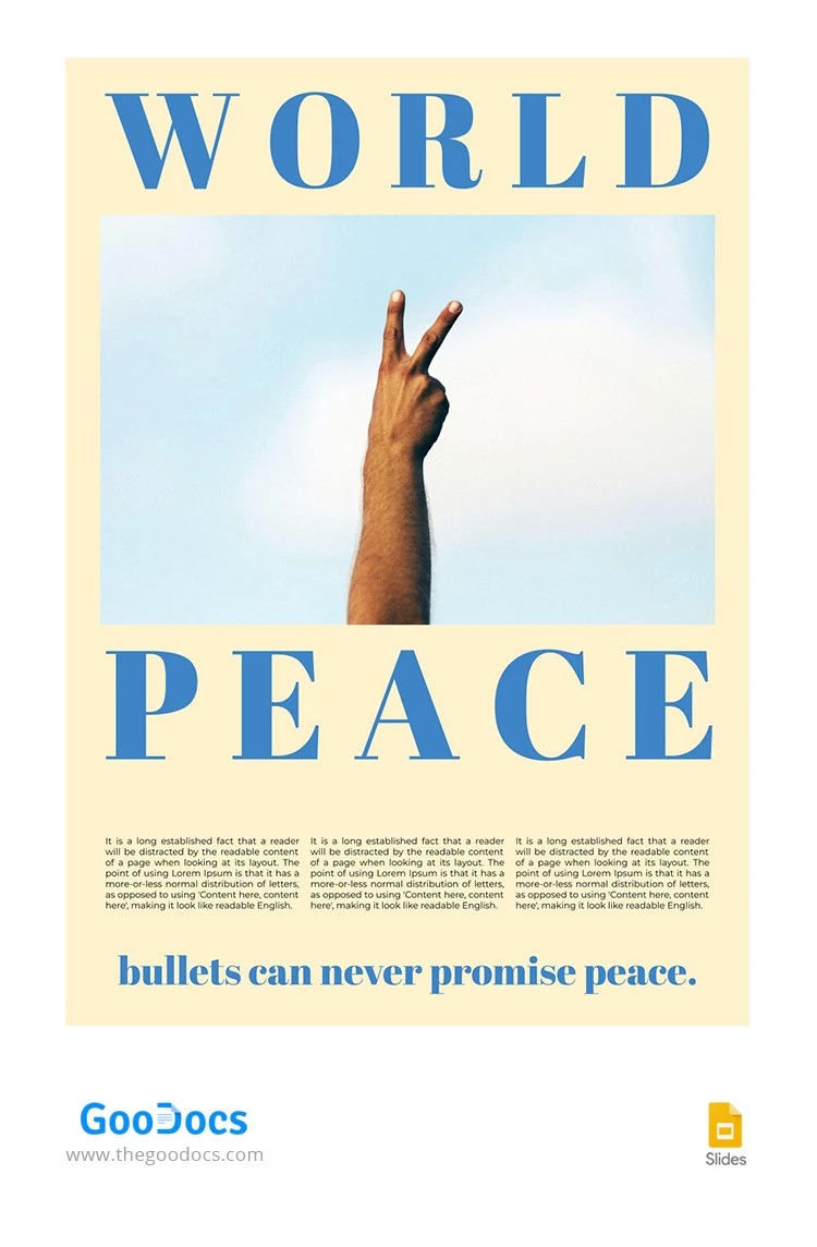 Poster per la Pace nel Mondo - free Google Docs Template - 10063605