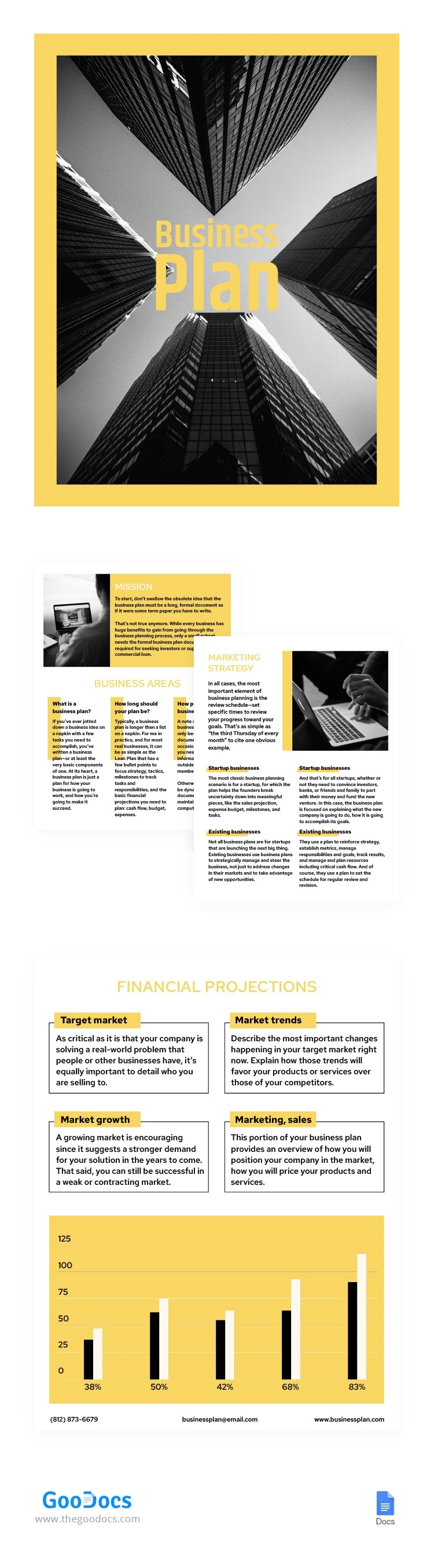 Plan d'affaires Accent jaune - free Google Docs Template - 10063461