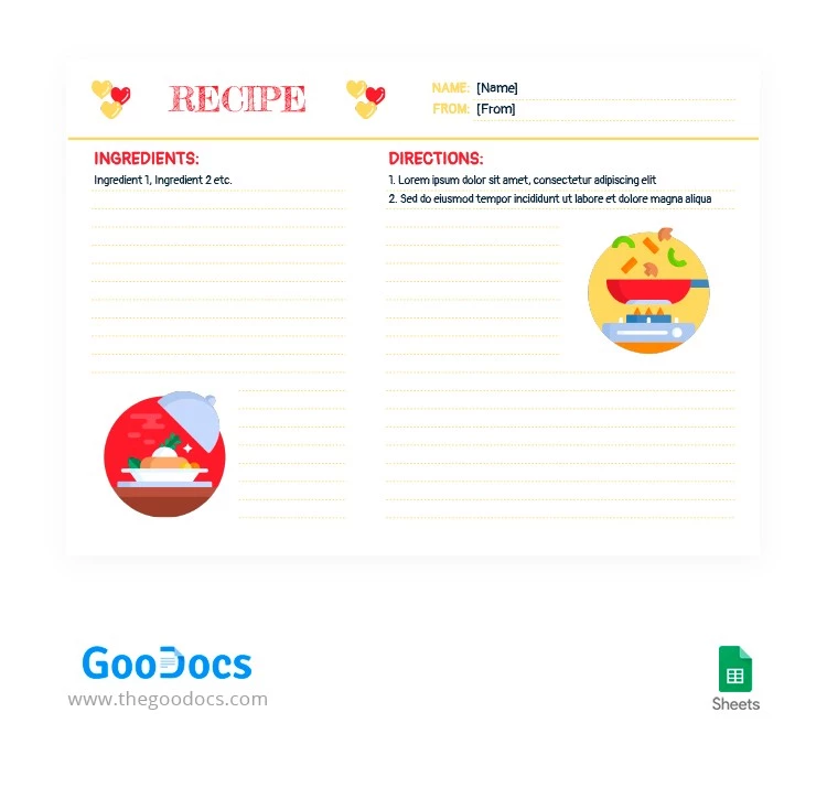 Yellow and Red Recipe - free Google Docs Template - 10063110