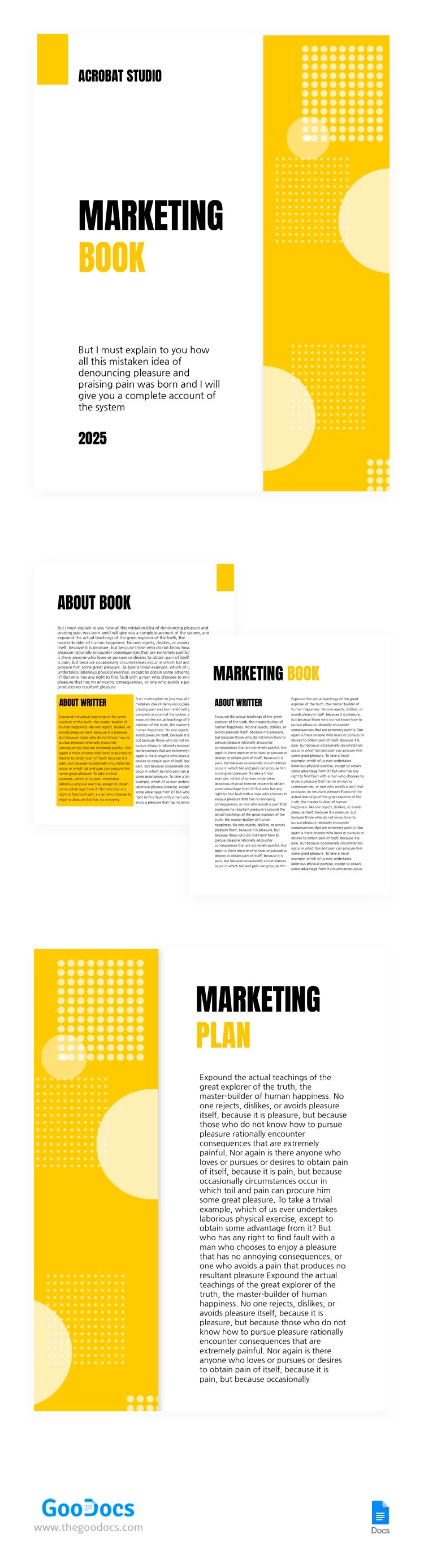 Livro de Marketing Amarelo - free Google Docs Template - 10064968