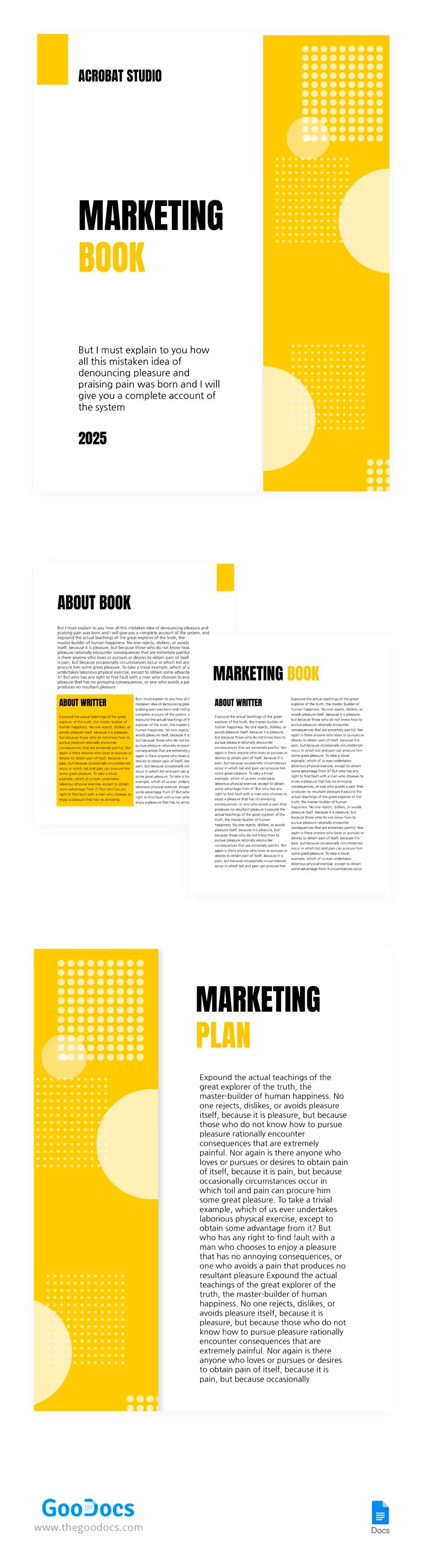 Libro de Marketing Amarillo - free Google Docs Template - 10064968