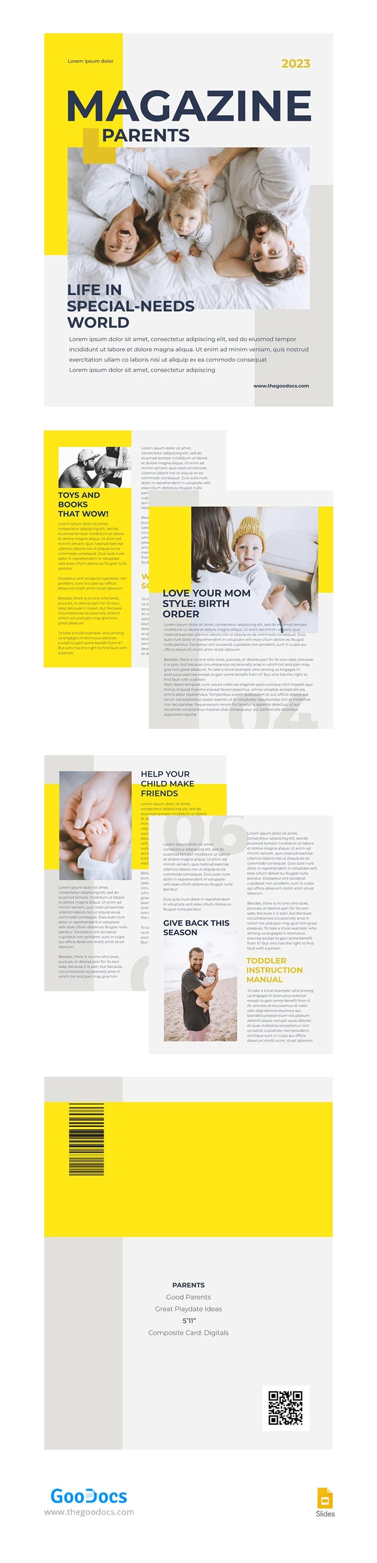 Yellow Parent Magazine - free Google Docs Template - 10065843