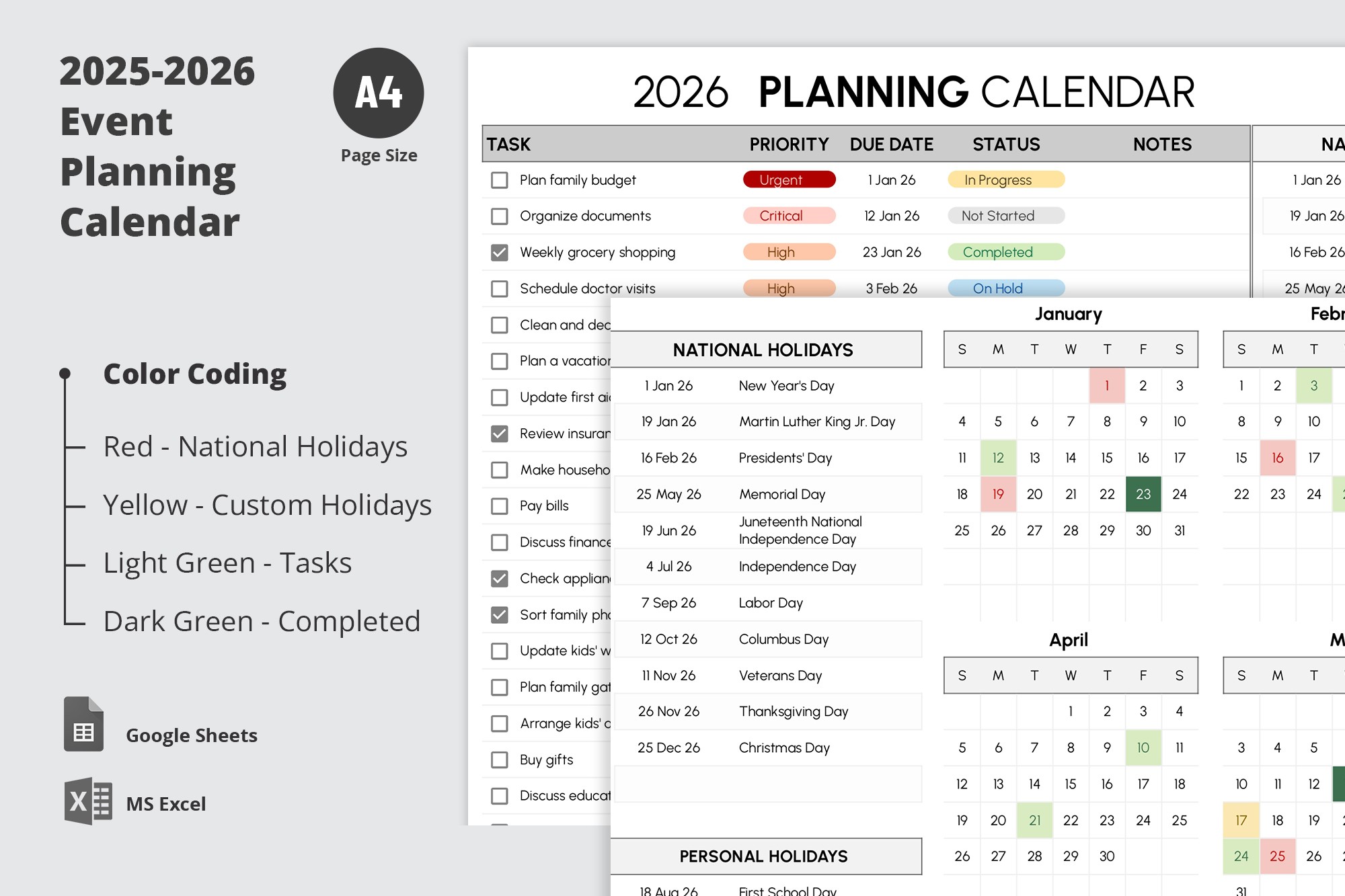 Calendrier de planification des événements 2025-2026 - Gratuit Google Docs Modèle - 10069973 - Glisser 3