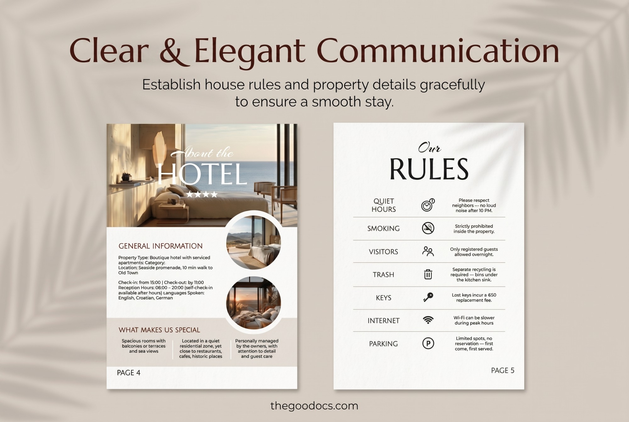 Preview of Aesthetic Airbnb Welcome Book Template for Google Docs and Microsoft Word - View 3