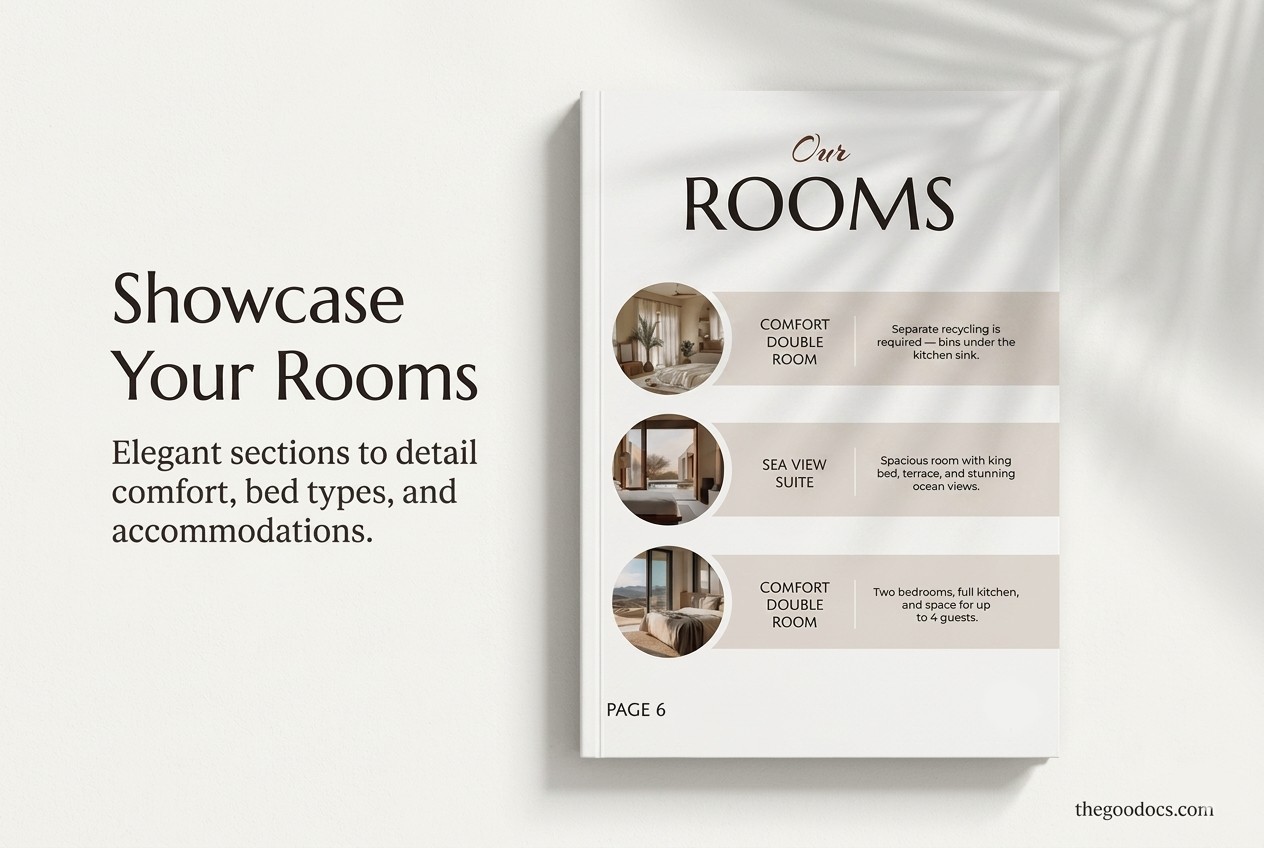 Preview of Aesthetic Airbnb Welcome Book Template for Google Docs and Microsoft Word - View 5