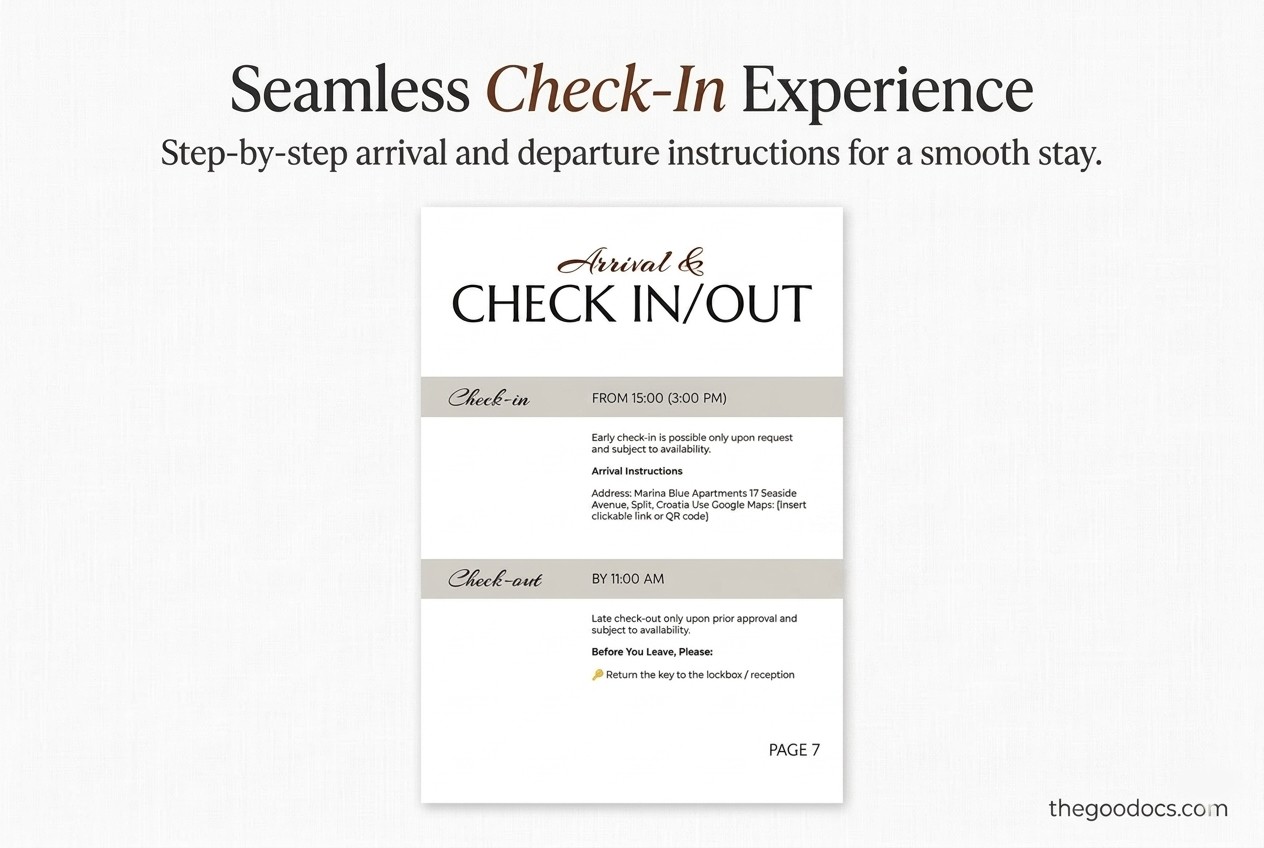 Preview of Aesthetic Airbnb Welcome Book Template for Google Docs and Microsoft Word - View 6