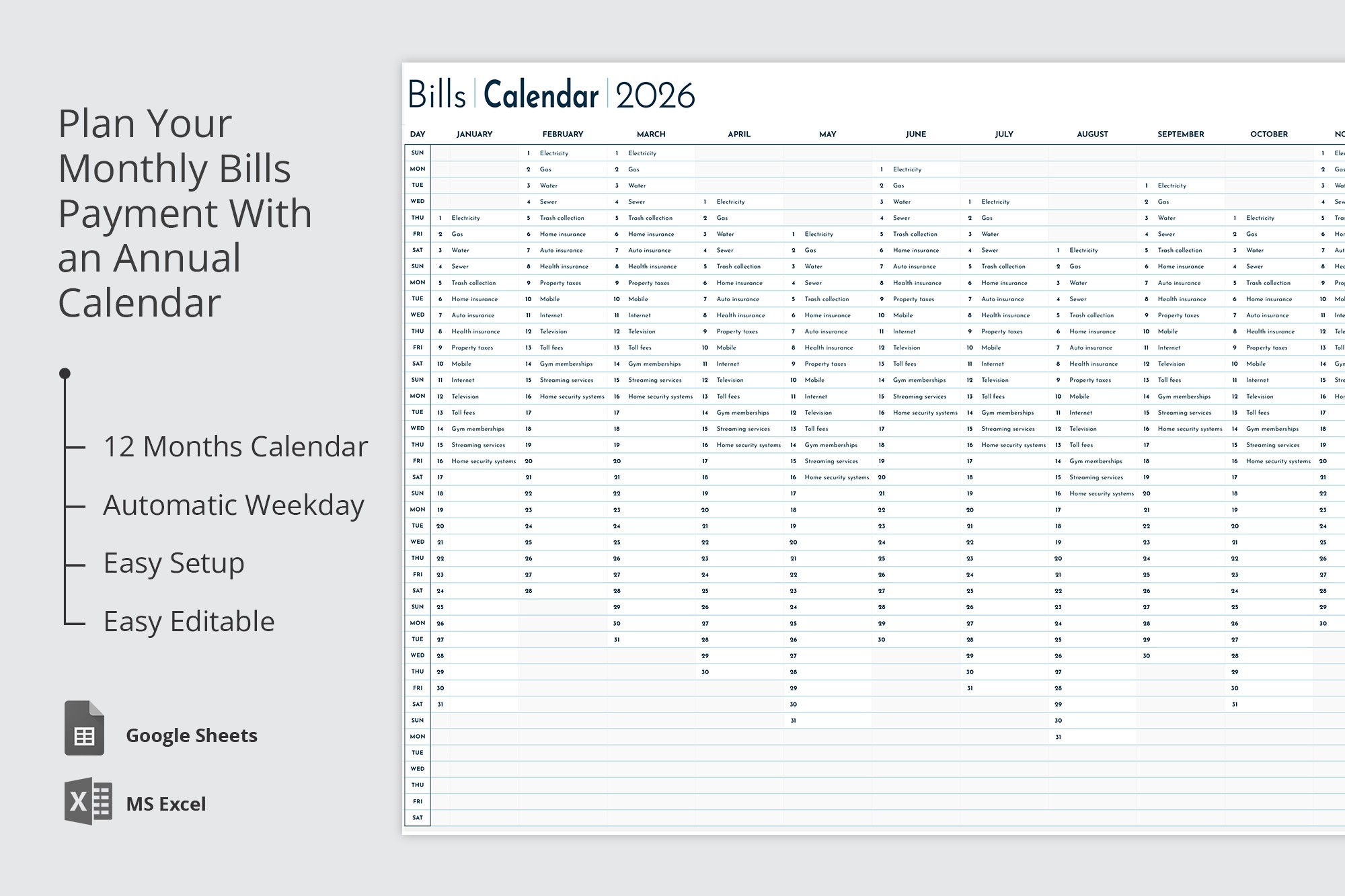 Annual Budget Spreadsheet And Planner - Free Google Docs Template - 10069239 - Slide 4