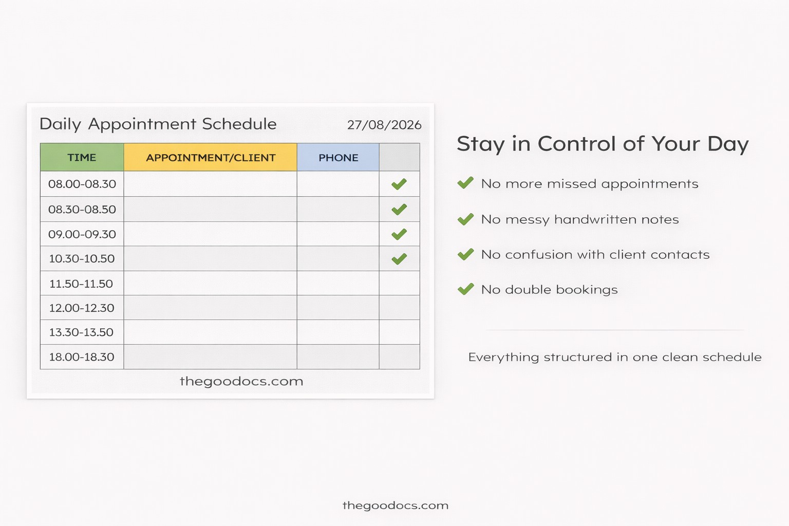 Appointment Minimalistic Schedule - Free Google Docs Template - 10066440 - Slide 3