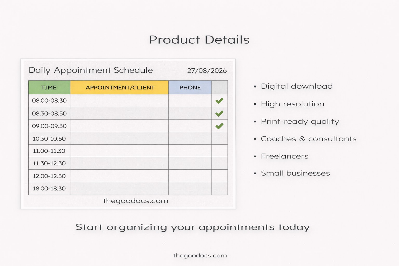 Appointment Minimalistic Schedule - Free Google Docs Template - 10066440 - Slide 5