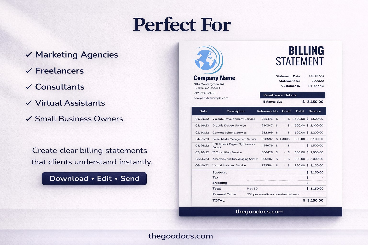 Basic Billing Statement - Free Google Docs Template - 10066512 - Slide 5