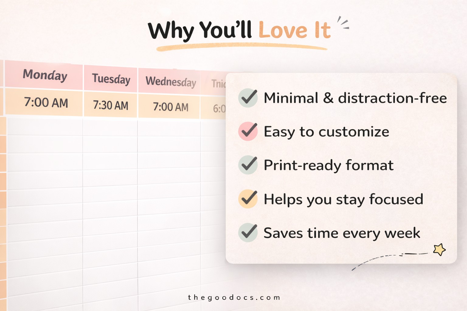 Preview of Bright Class Schedule for Google Sheets and Microsoft Excel - View 4