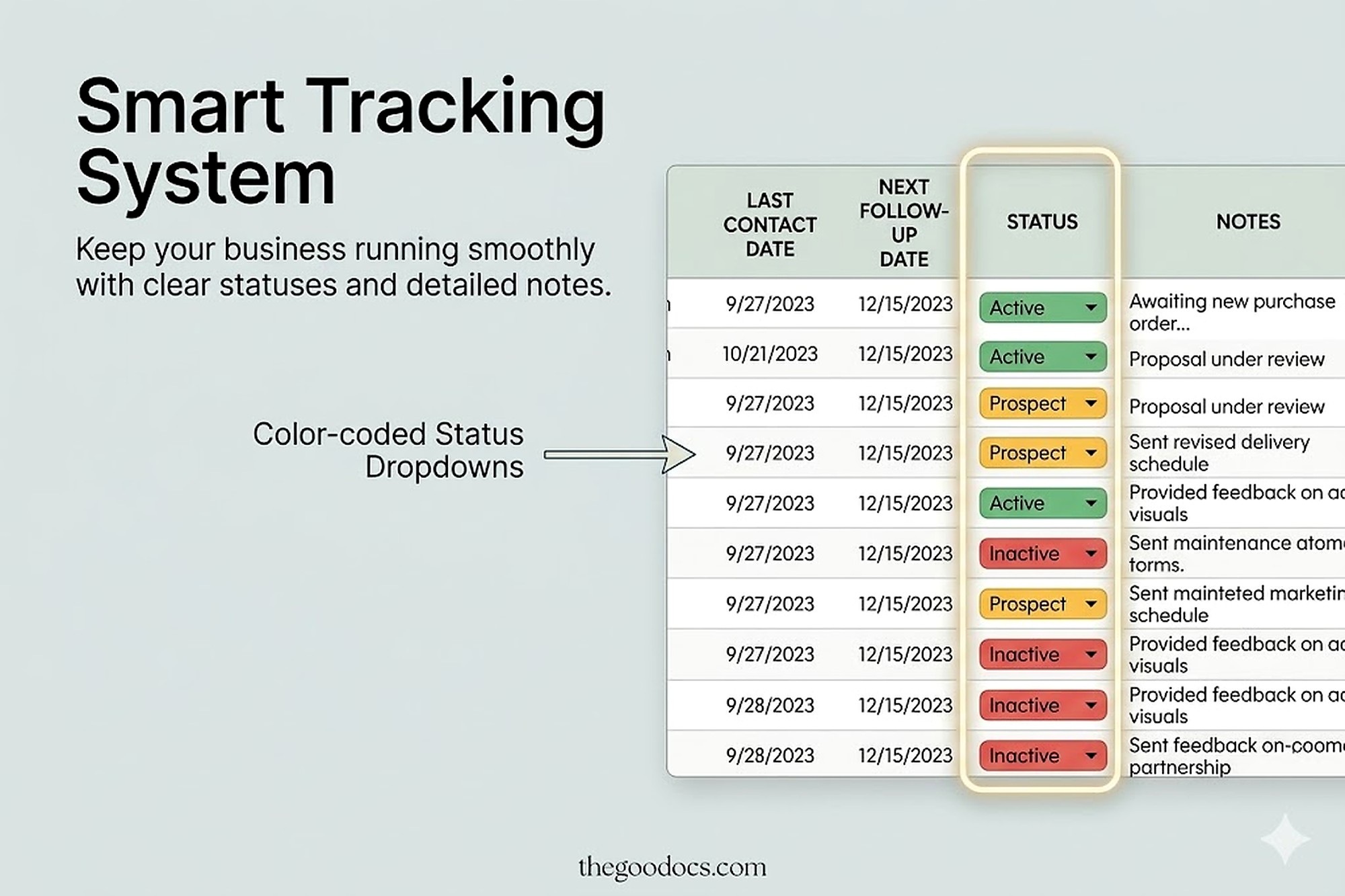 Preview of Business Address Book – Client & Vendor Tracker Template for Google Sheets and Microsoft Excel - View 3