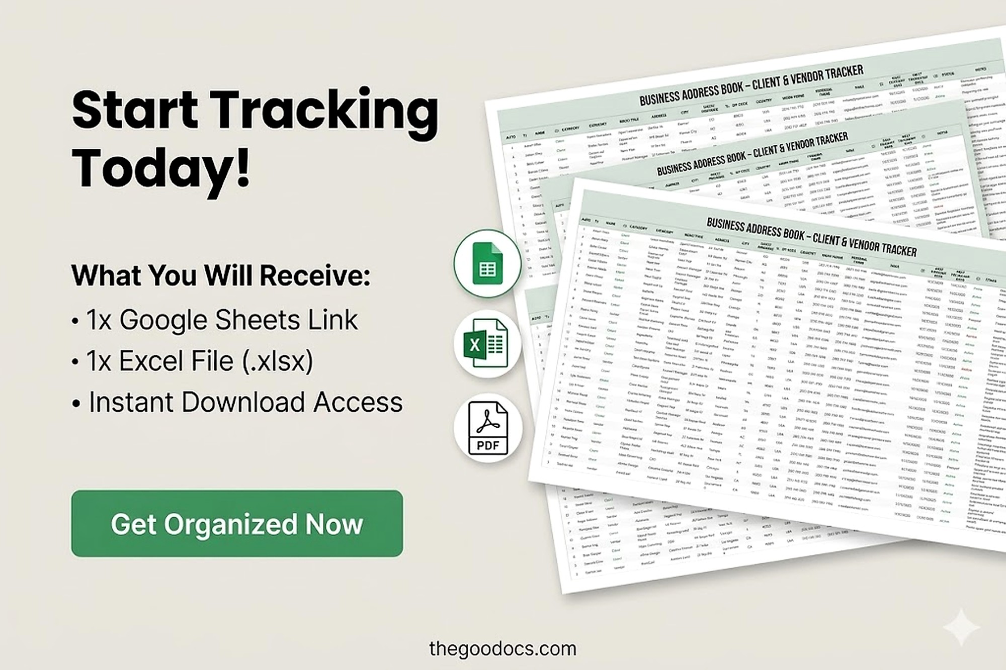 Preview of Business Address Book – Client & Vendor Tracker Template for Google Sheets and Microsoft Excel - View 5