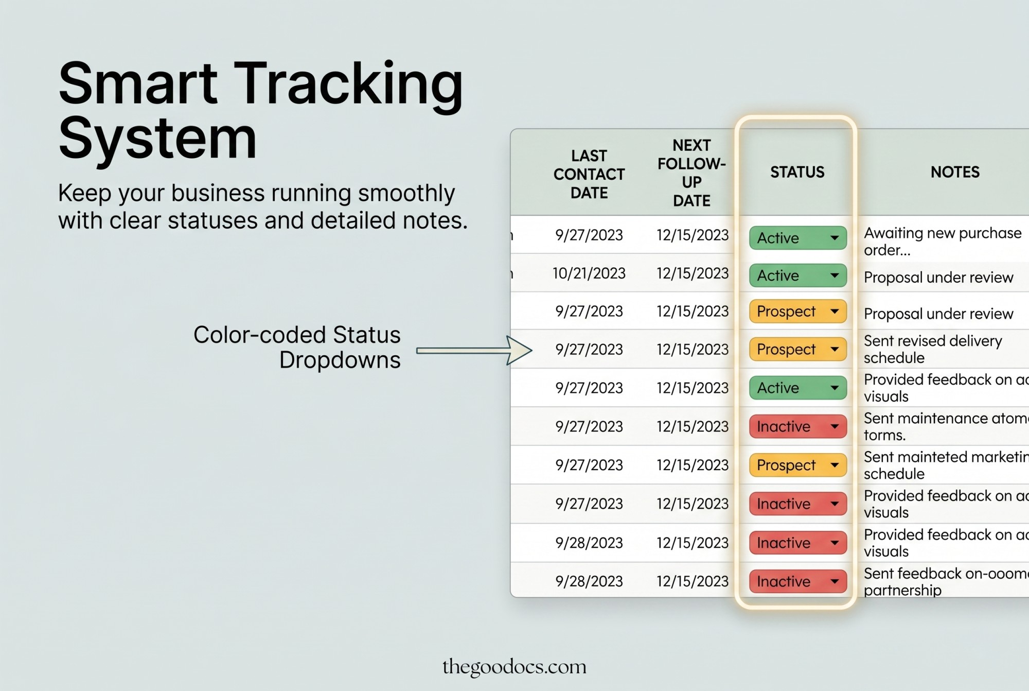 Preview of Business Address Book – Client & Vendor Tracker Template for Google Sheets and Microsoft Excel - View 3