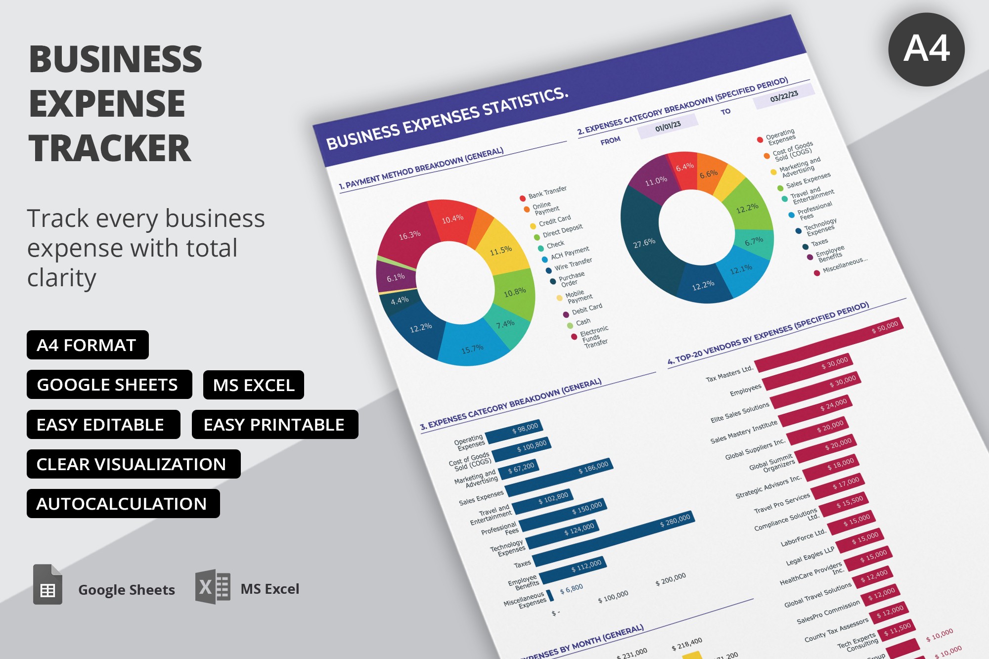 Business Expense Tracker - Free Google Docs Template - 10067431 - Slide 1