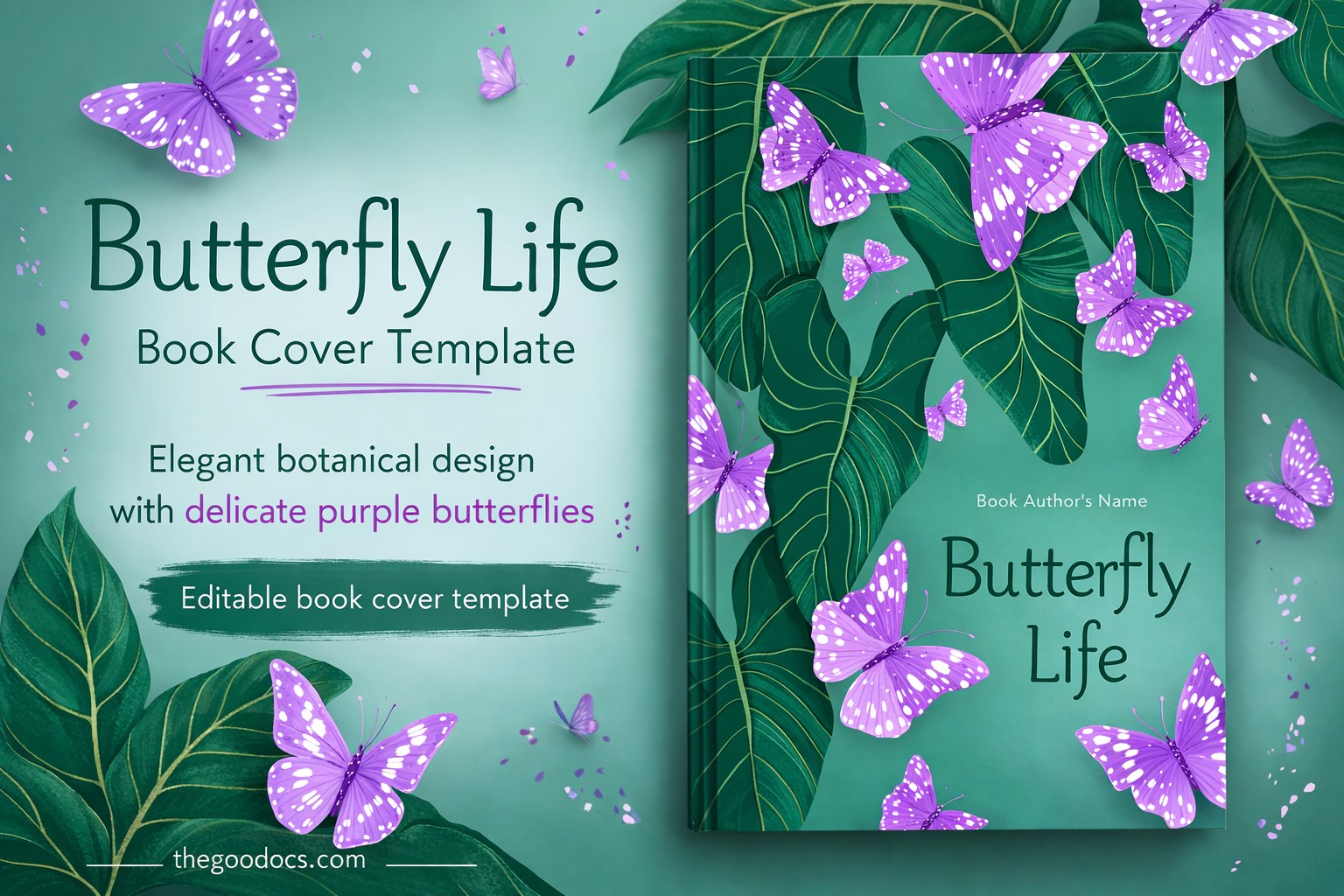 Pré-visualização de Livro de capa de vida da borboleta para Google Slides and Microsoft PowerPoint - Ver 1