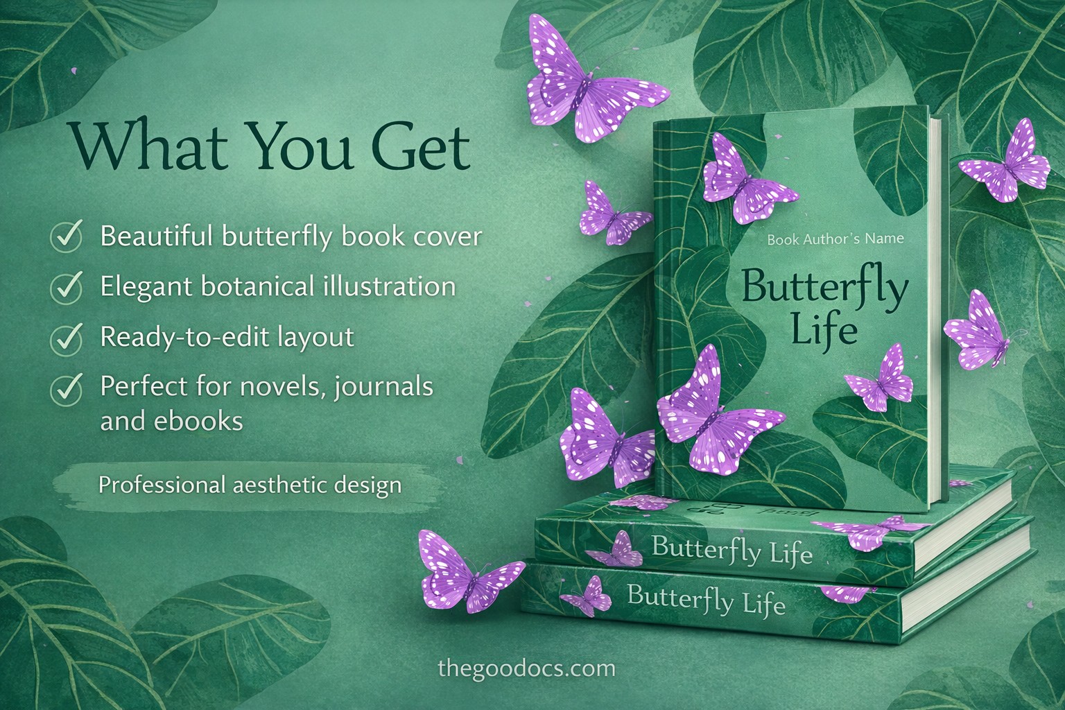 Pré-visualização de Livro de capa de vida da borboleta para Google Slides and Microsoft PowerPoint - Ver 2