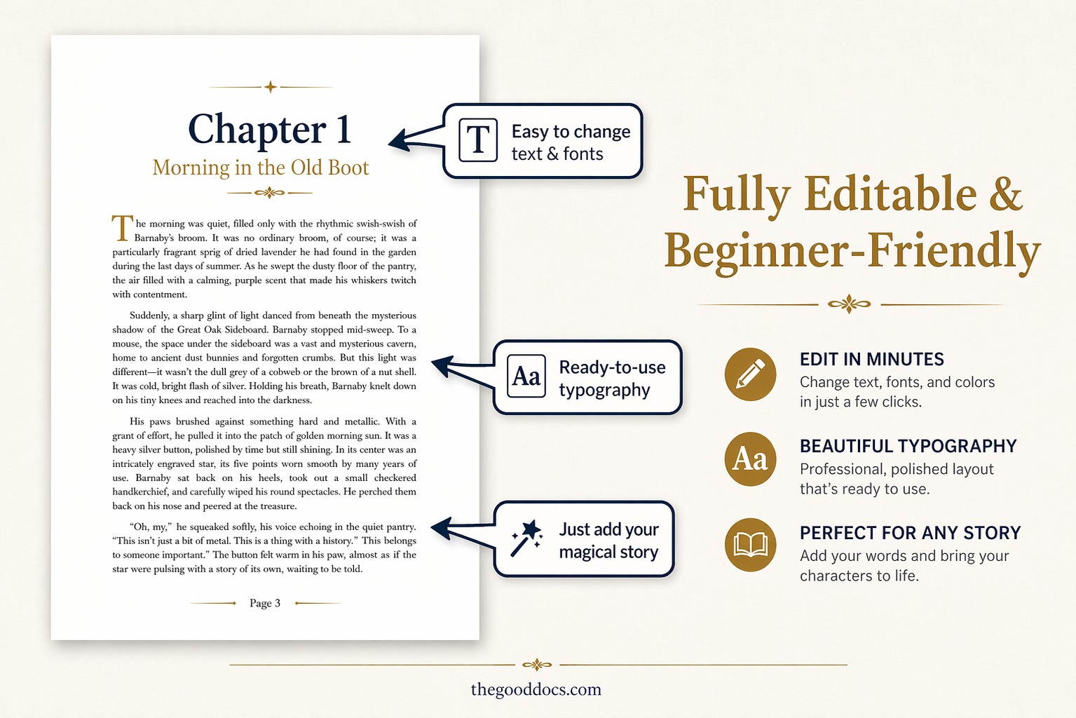 Pré-visualização de Modelo Clássico de Livro Infantil para Google Slides and Microsoft PowerPoint - Ver 3