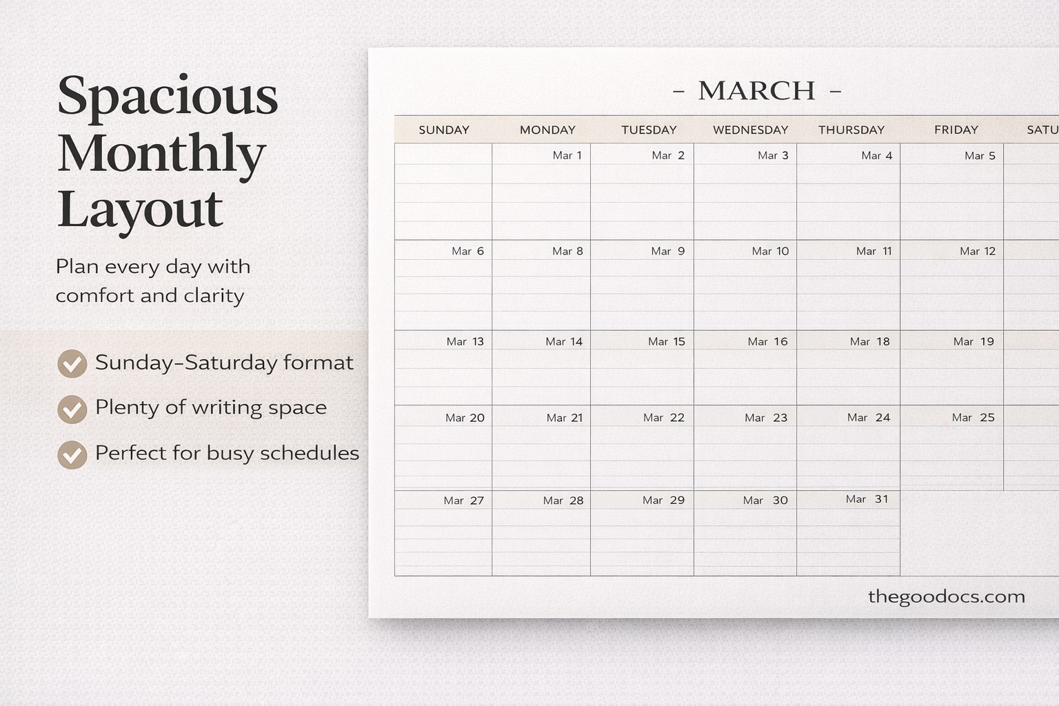 Calendário Mensal Clássico 2025-2026 - Gratuito Documentos Google Modelo - 10069787 - Deslizar 3