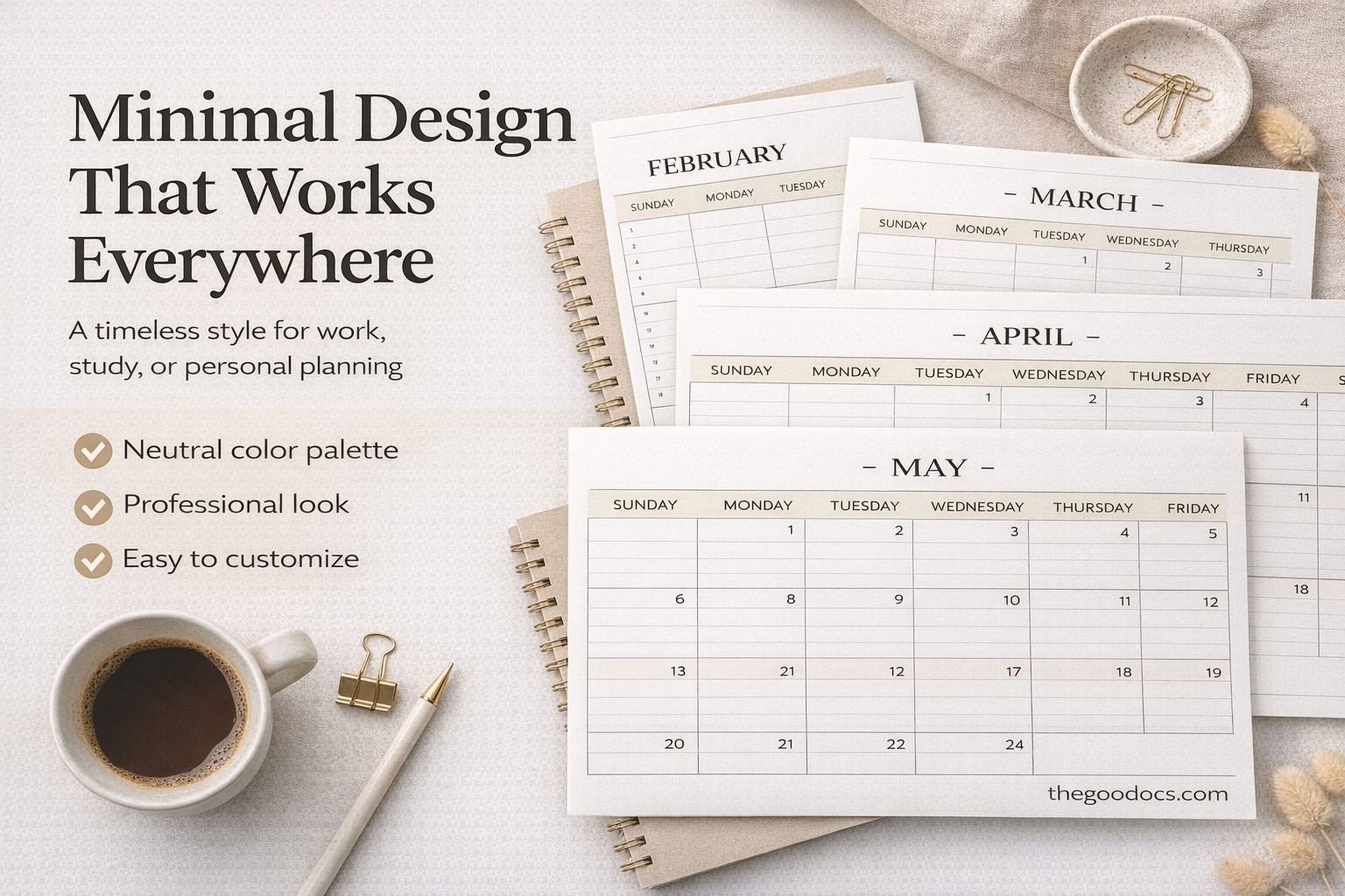 Calendário Mensal Clássico 2025-2026 - Gratuito Documentos Google Modelo - 10069787 - Deslizar 4