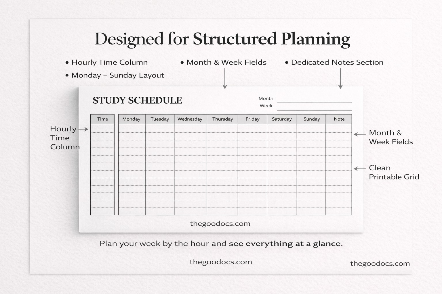 Classic Study Schedule - Free Google Docs Template - 10069659 - Slide 2