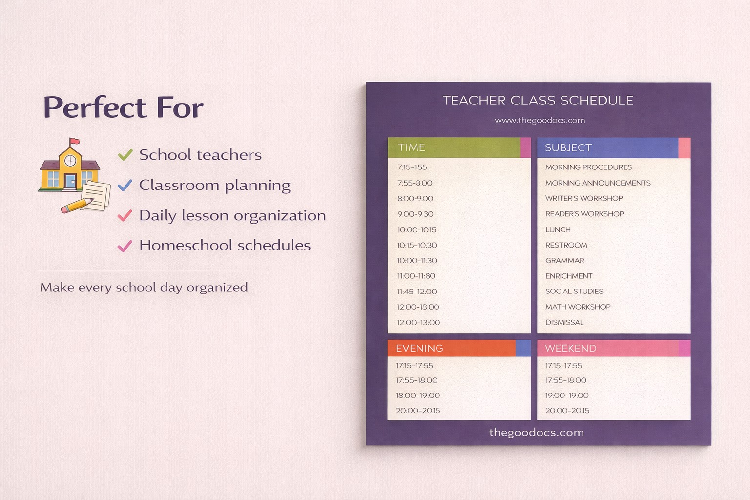 Vorschau von Bunter Stundenplan für Google Slides and Microsoft PowerPoint - Ansehen 5