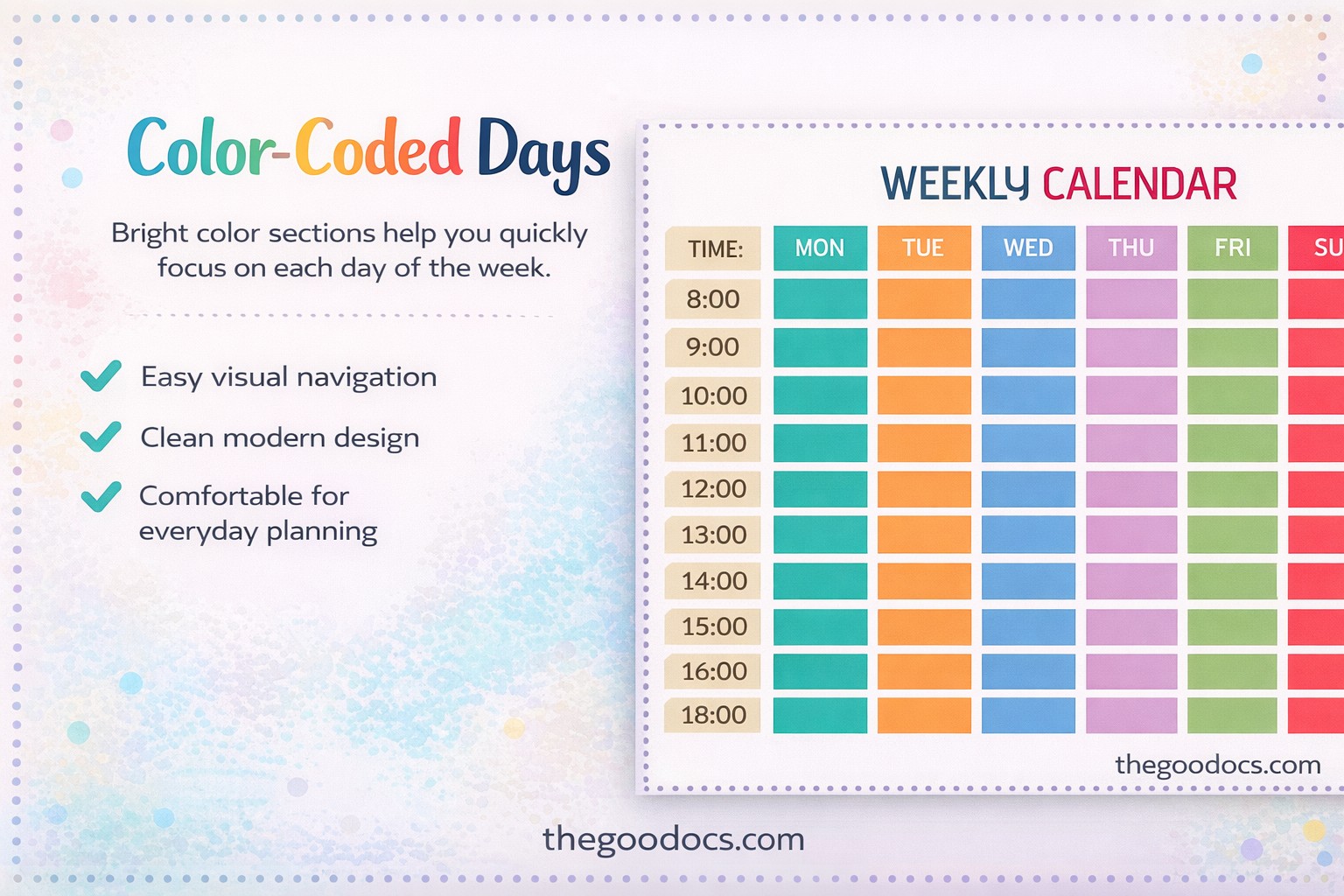 Anteprima di Calendario settimanale colorato per Google Slides and Microsoft PowerPoint - Visualizza 3